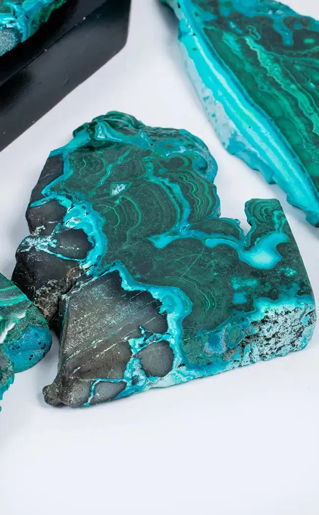 Gorgeous Banded Malacholla Slices | Malachite & Chrysocolla