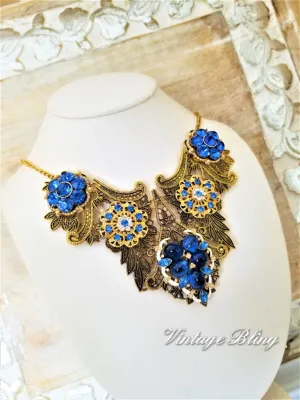 Gorgeous Blue Bib Necklace