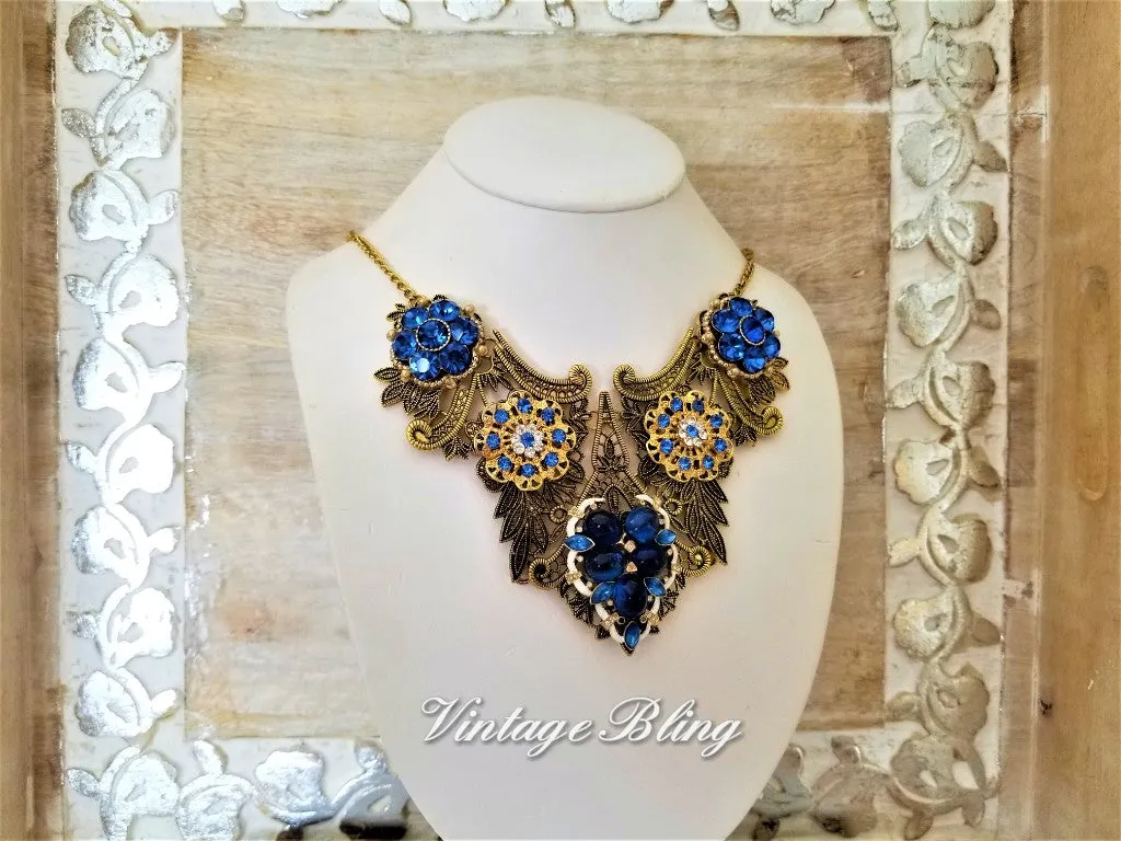 Gorgeous Blue Bib Necklace