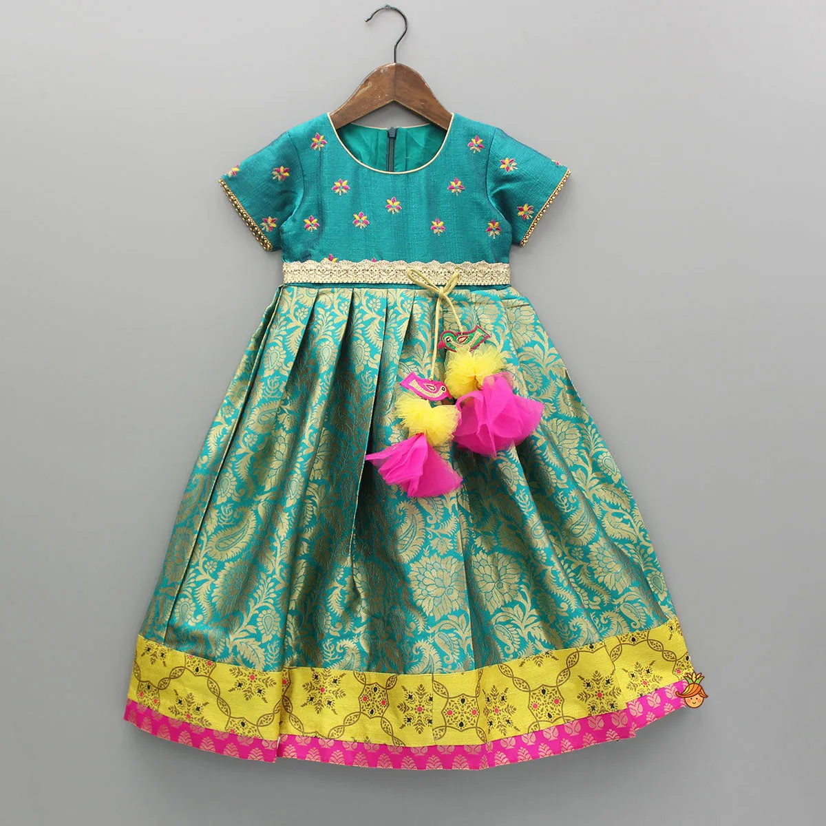 Gorgeous Brocade Anarkali And Yellow Dupatta