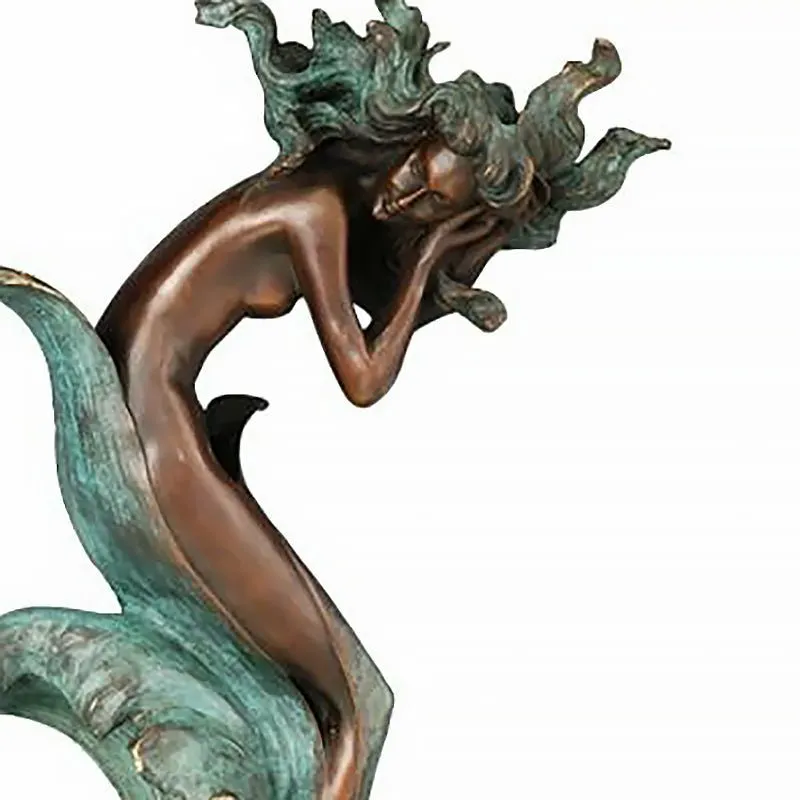 Gorgeous Bronze Amphitrite Sculpture with Marble Base