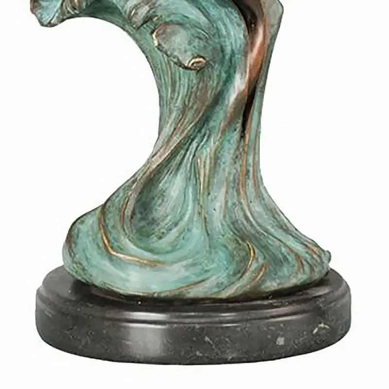 Gorgeous Bronze Amphitrite Sculpture with Marble Base