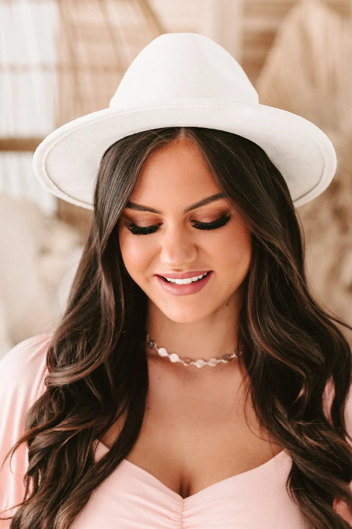 Gorgeous Days Felt Fedora Hat (Ivory)