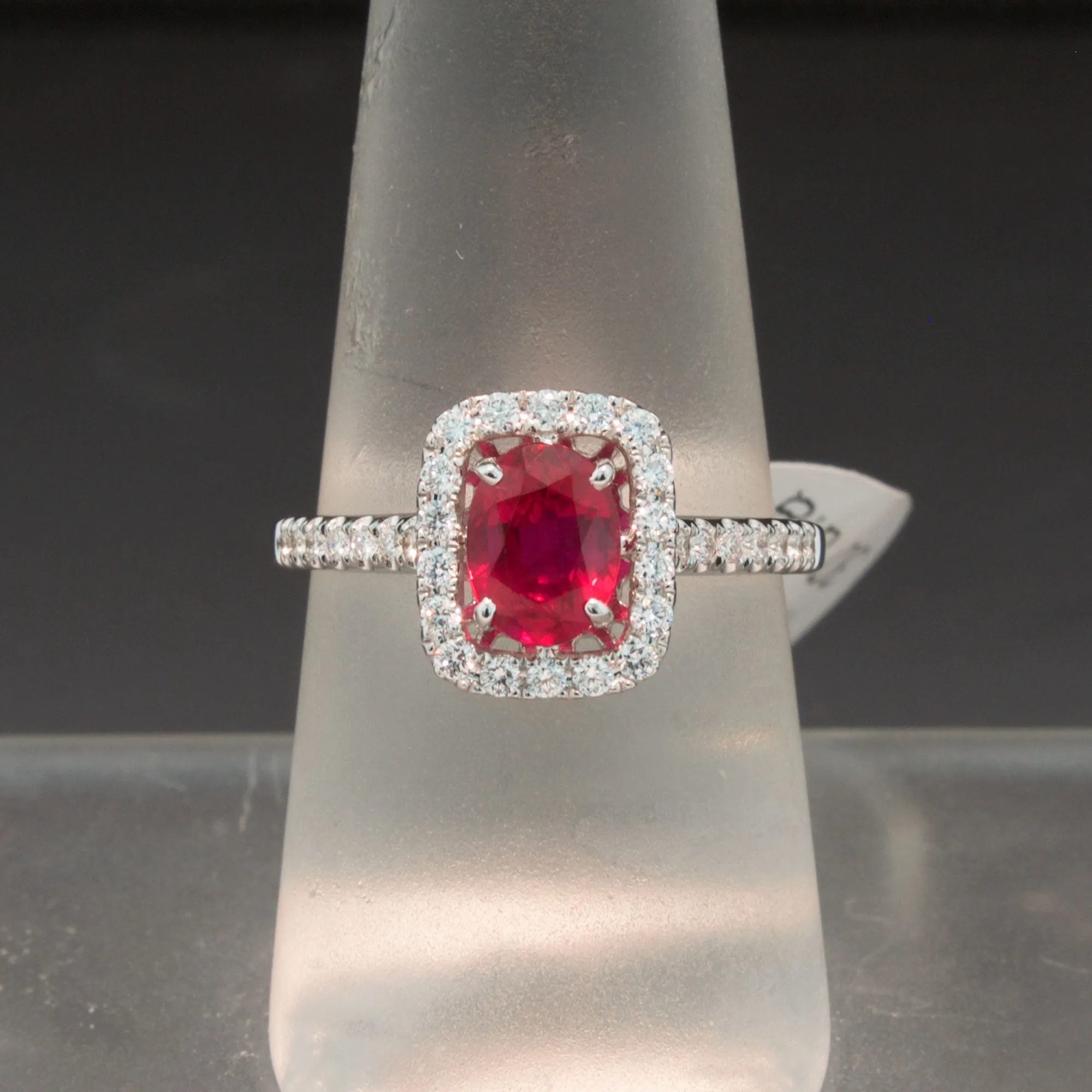 Gorgeous Ruby and Diamond Halo Ring