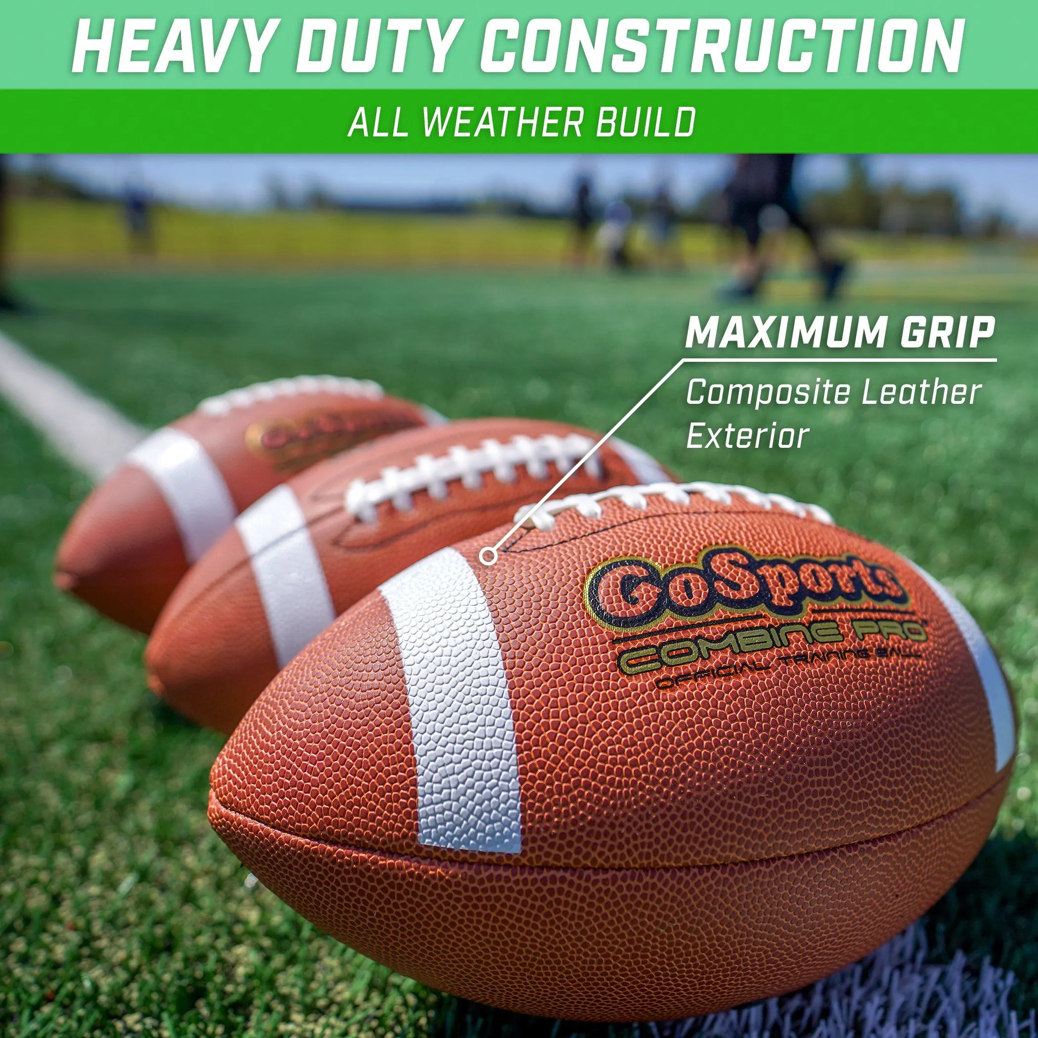 GoSports Combine Football 6-Pack - Regulation Size