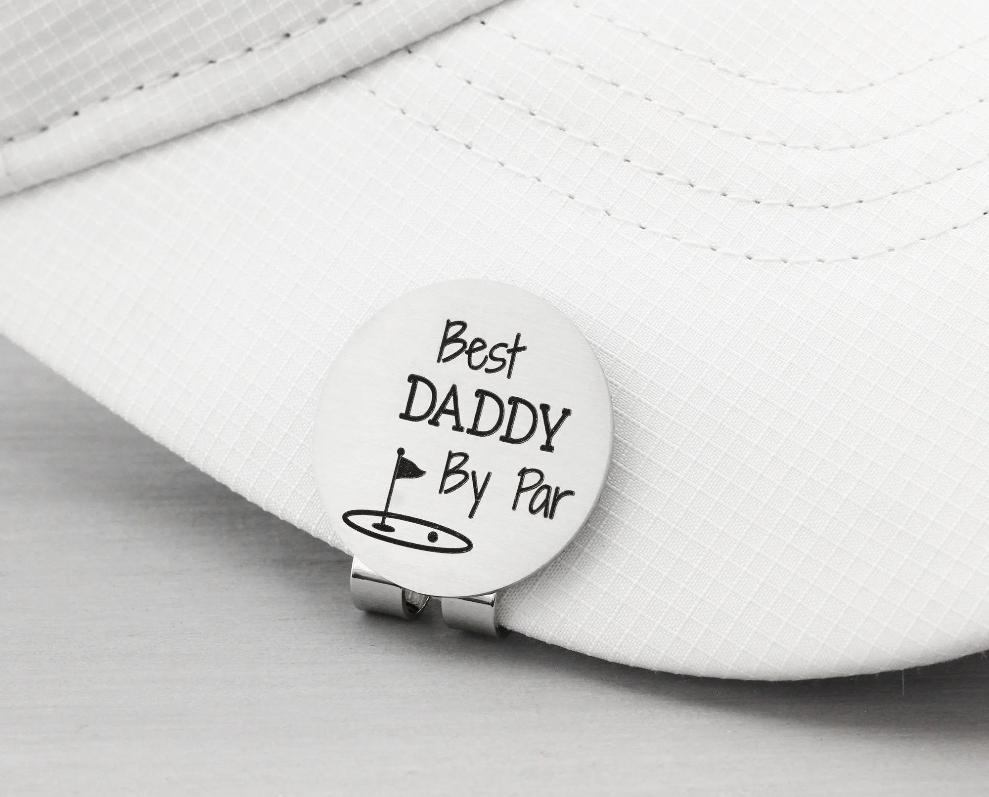 Grandpa Gift Personalized Best Grandpa By Par Golf Ball Marker with Hat Clip