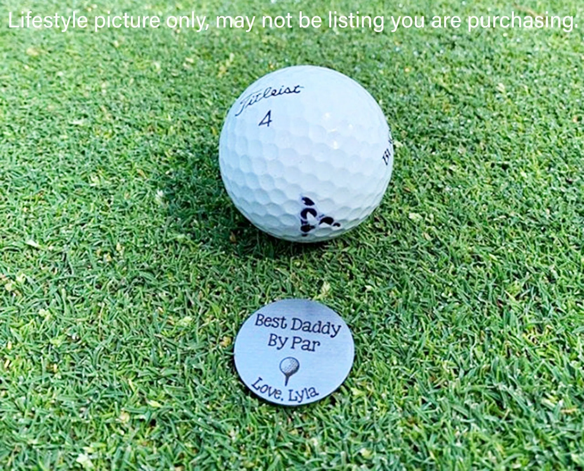 Grandpa Gift Personalized Best Grandpa By Par Golf Ball Marker with Hat Clip