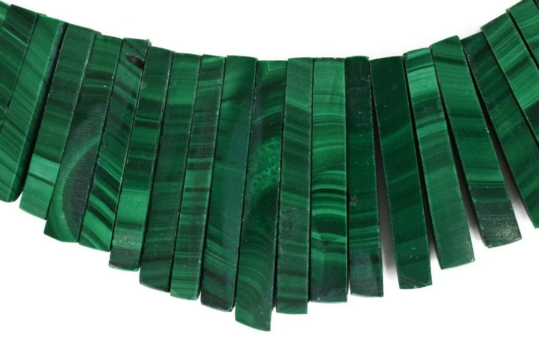 GREEN MALACHITE BEADED NECKLACE & EARRINGS, Gorgeous Jewelry!!