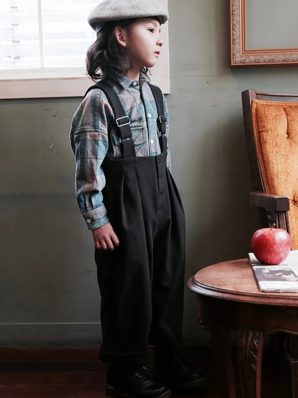 Grey Suspender Pants