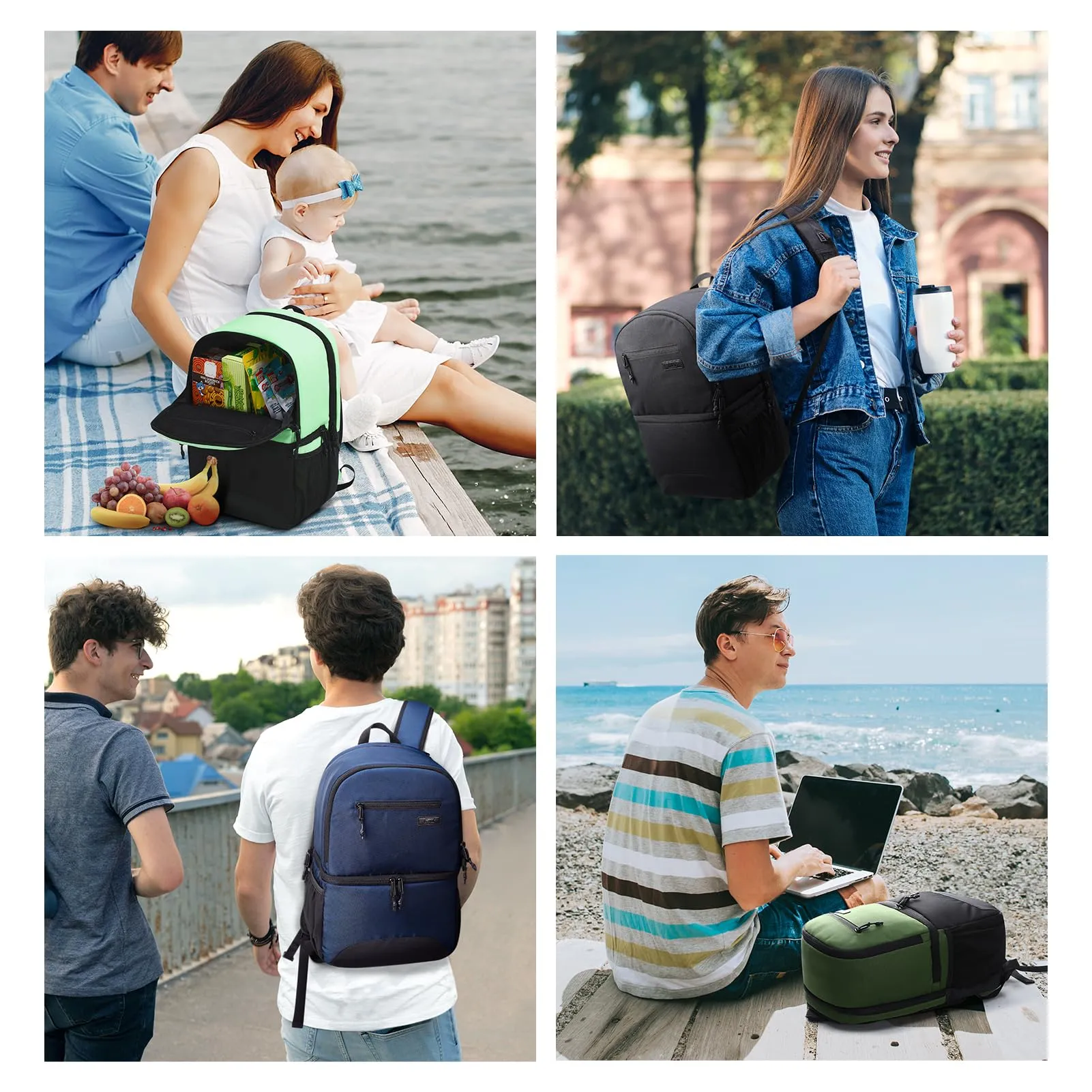 Insulated 2-in-1 Lunch Backpack with Cooler Compartment
