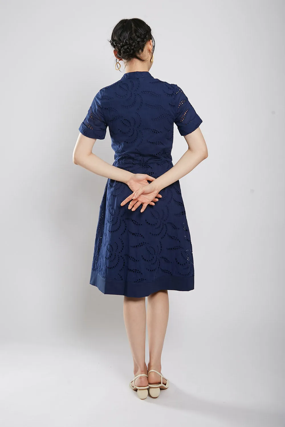 Letty Midi Dress in Navy Blue