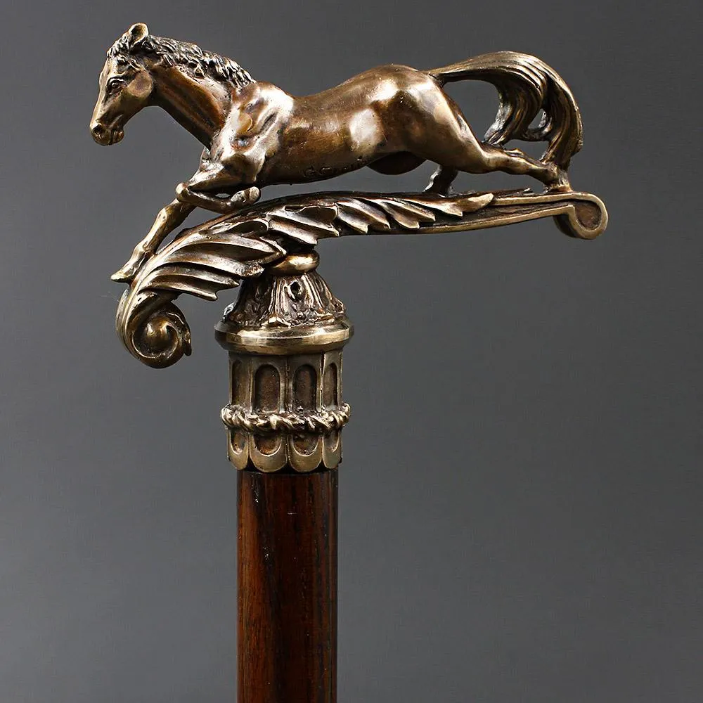 Majestic Victorian Horse: Elegantly Artisan Intricate Cane