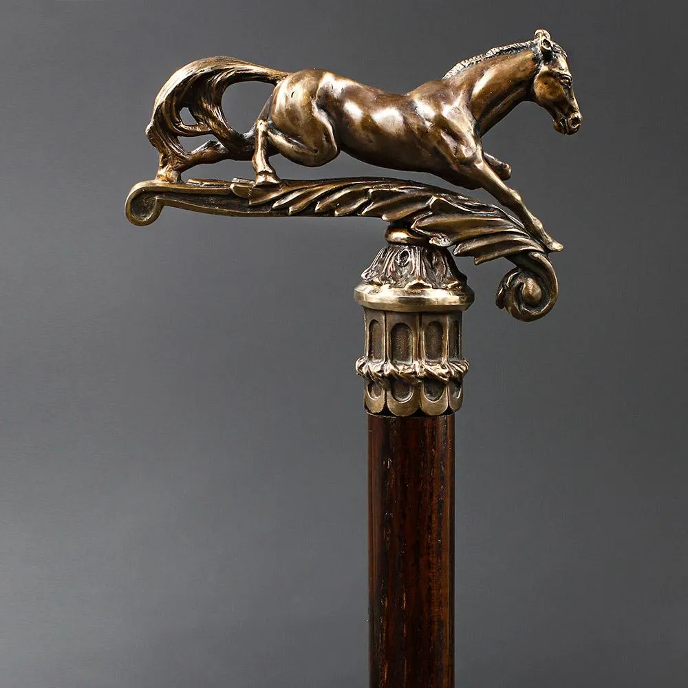 Majestic Victorian Horse: Elegantly Artisan Intricate Cane