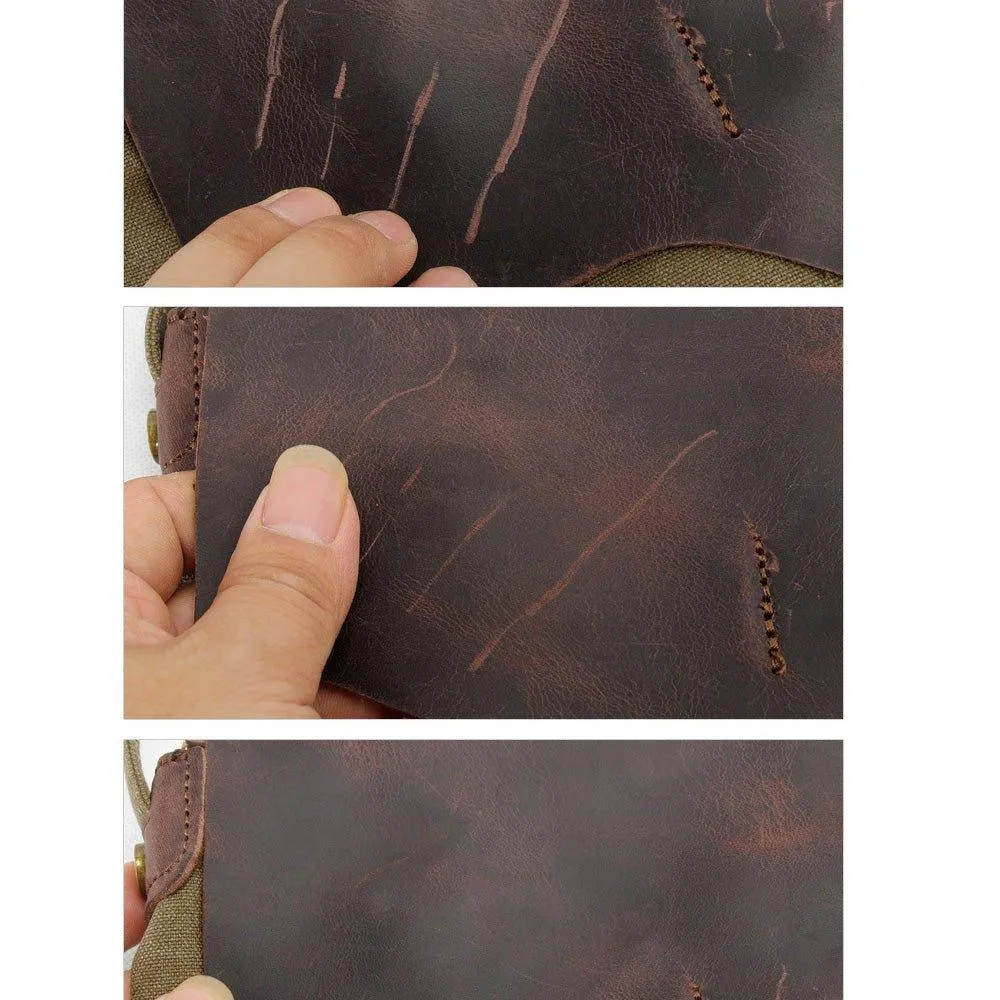 Mens Waxed Canvas Messenger Bag for Laptop
