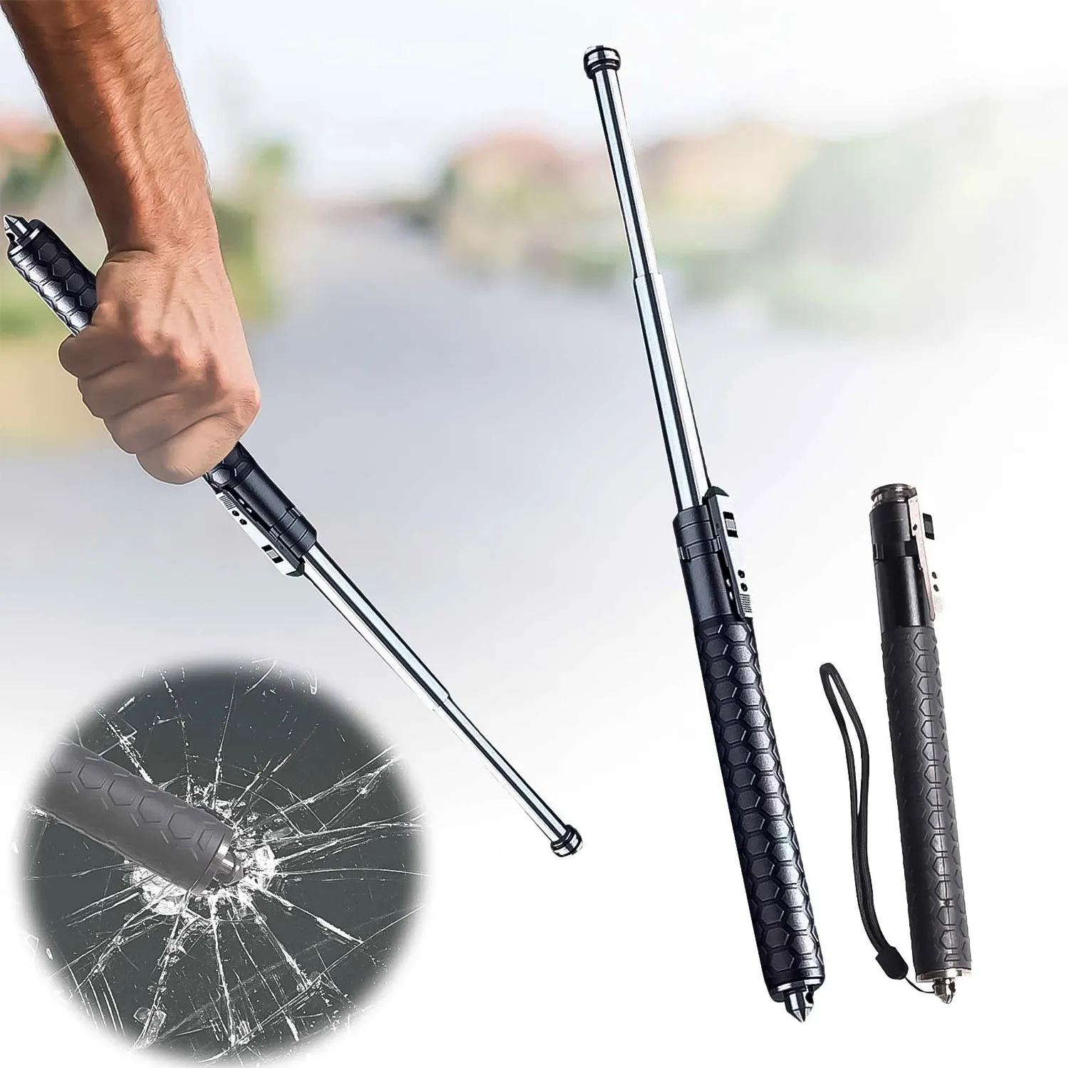 Metal Stick Safety Survival Protection Rod (65 Cm)