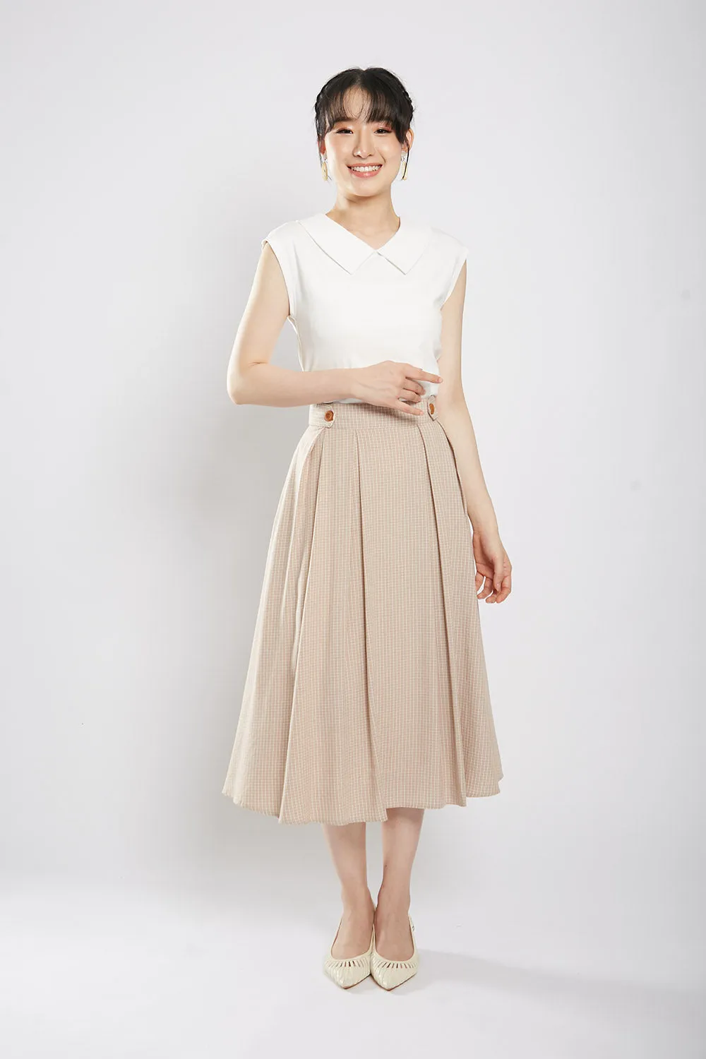 Mina Skirt in Apricot Gingham