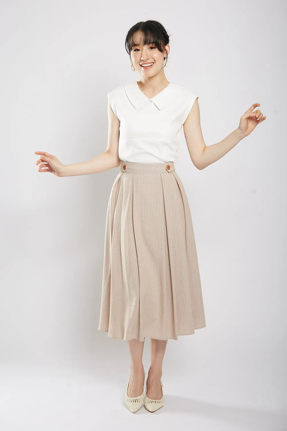 Mina Skirt in Apricot Gingham