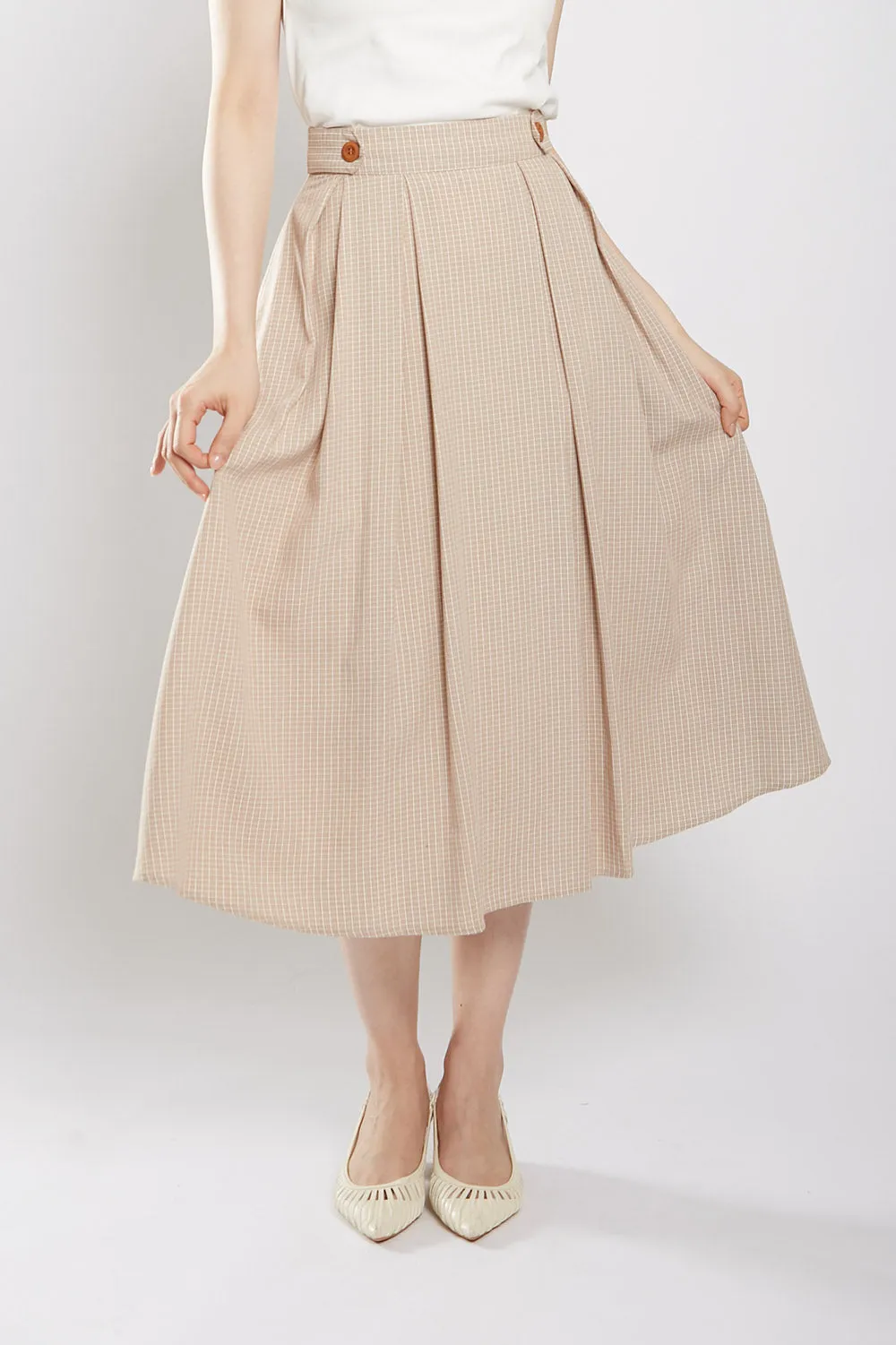 Mina Skirt in Apricot Gingham