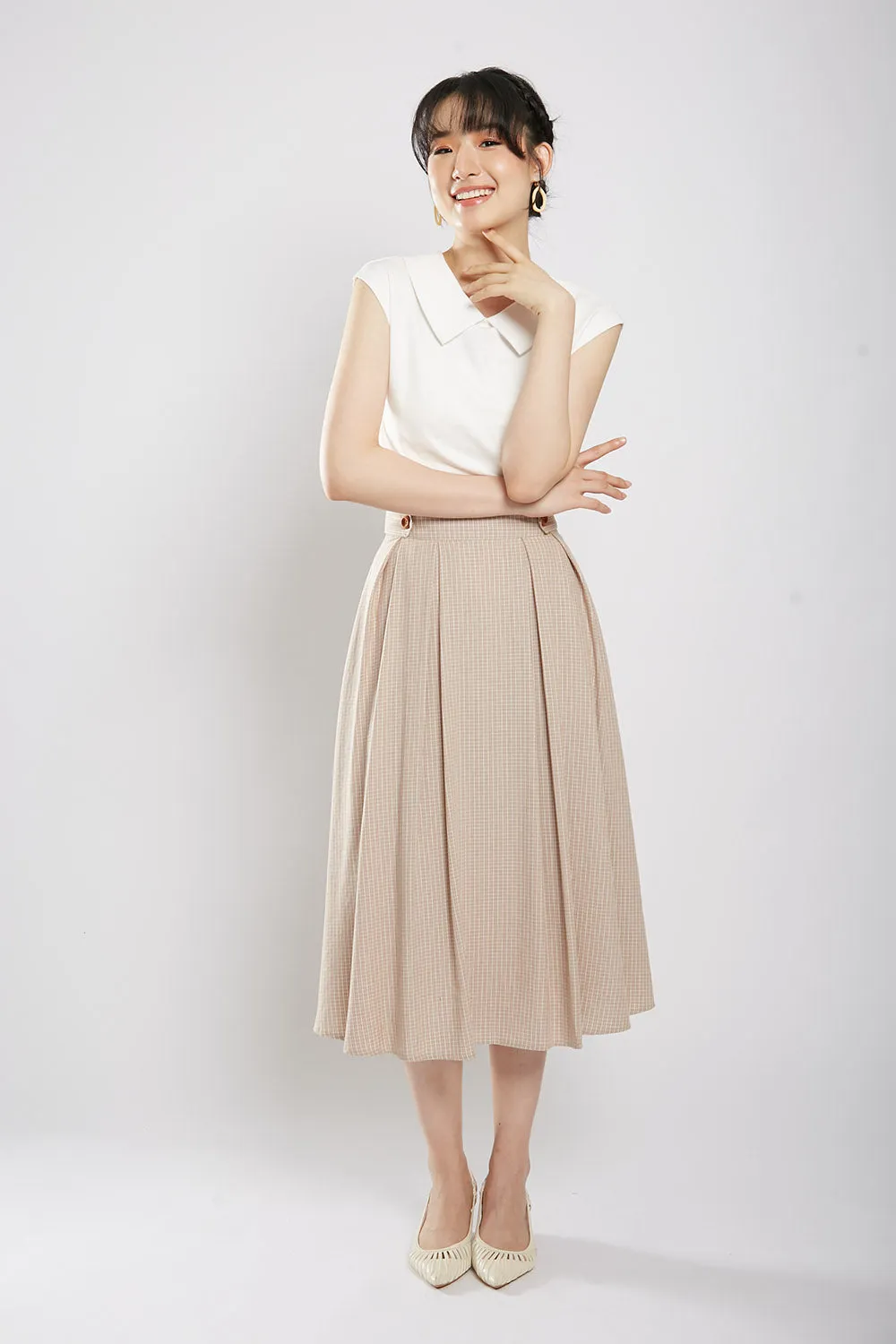 Mina Skirt in Apricot Gingham