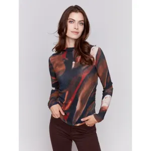 Mock Neck Long Sleeve Top in Spruce