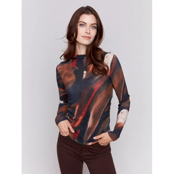Mock Neck Long Sleeve Top in Spruce