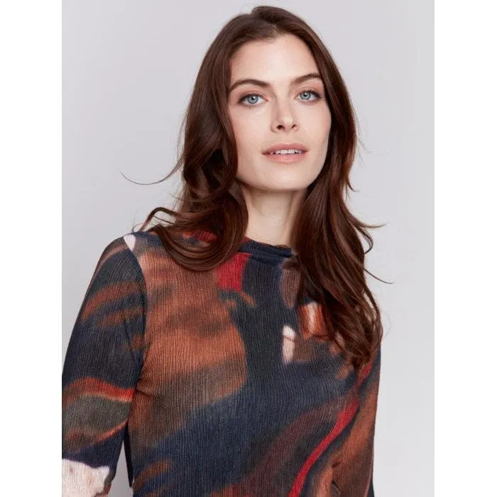 Mock Neck Long Sleeve Top in Spruce