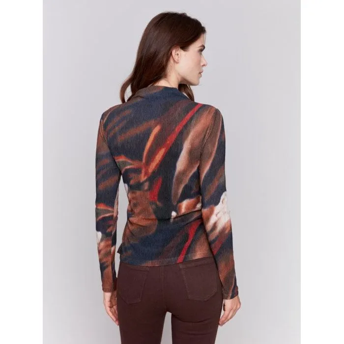 Mock Neck Long Sleeve Top in Spruce