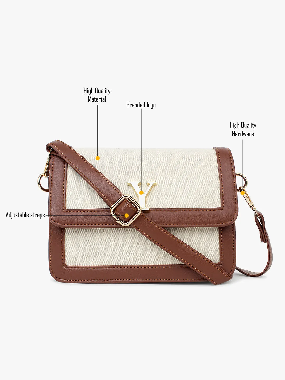 Multi Compartment Canvas Sling Bag