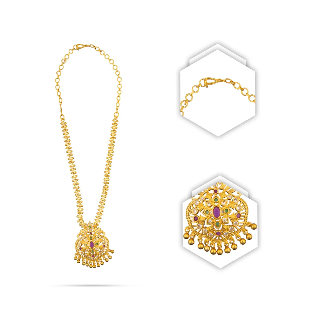Necklace - 6 Inches | Gold Polish Haram/ Gold Polish Jewellery for Women/ 40 Gms Approx