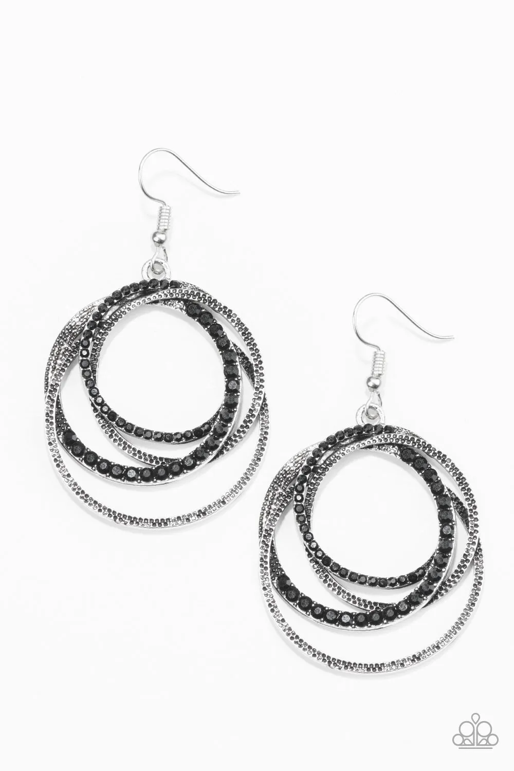 Open Door Jewelry - Elegantly Entangled - Black Earrings - Paparazzi Accessories