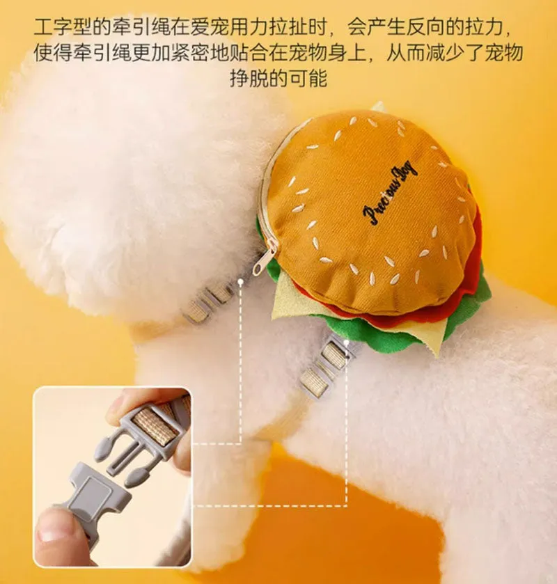 Pet dog self-backpack leash goes out artifact Bichon Frize Teddy Pomeranian small dog chest and back model to prevent escape