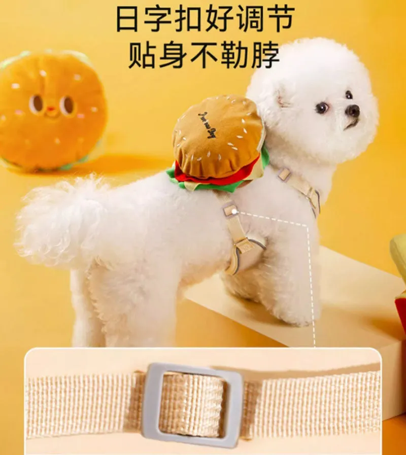 Pet dog self-backpack leash goes out artifact Bichon Frize Teddy Pomeranian small dog chest and back model to prevent escape