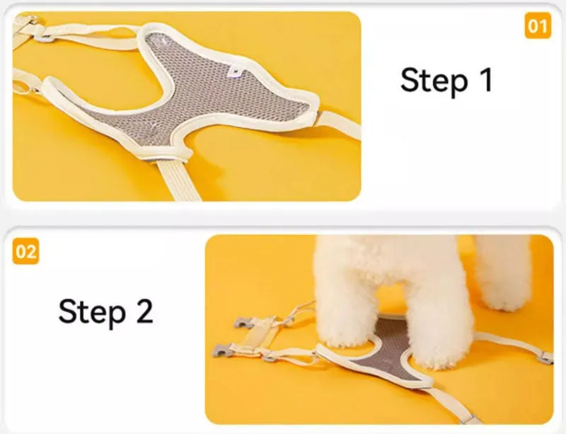 Pet dog self-backpack leash goes out artifact Bichon Frize Teddy Pomeranian small dog chest and back model to prevent escape