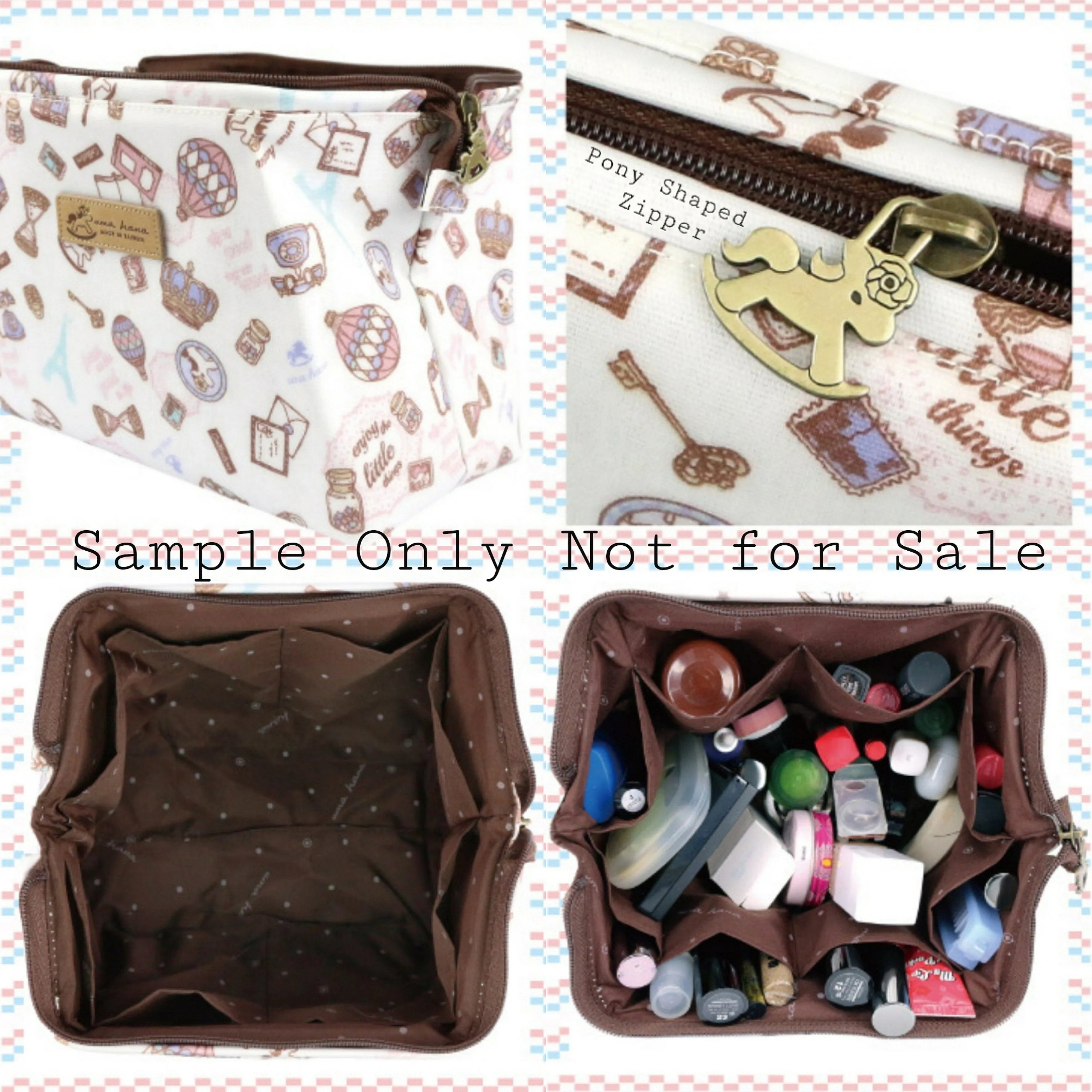 Pink Cat Yoga Large Cosmetic Bag