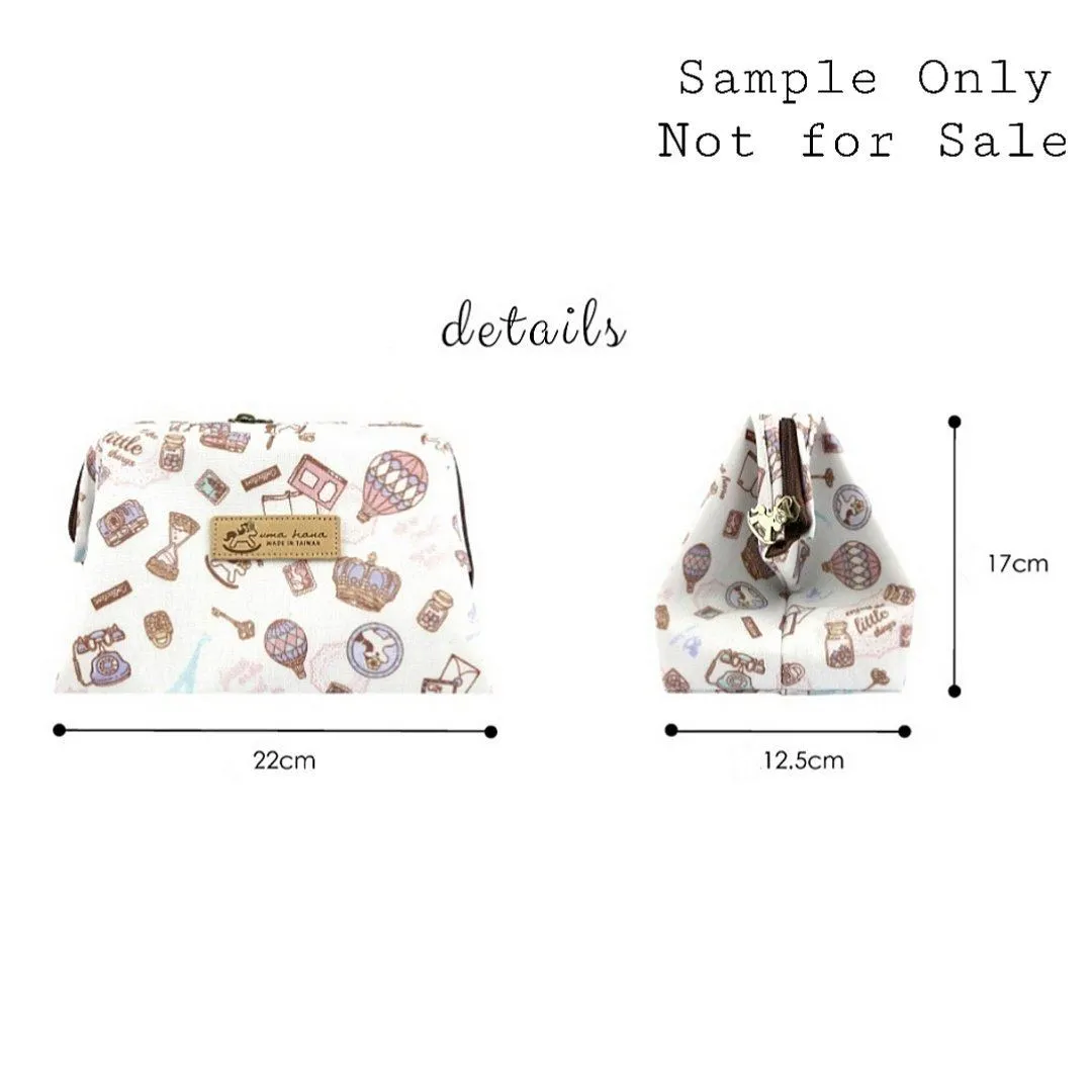Pink Cat Yoga Large Cosmetic Bag