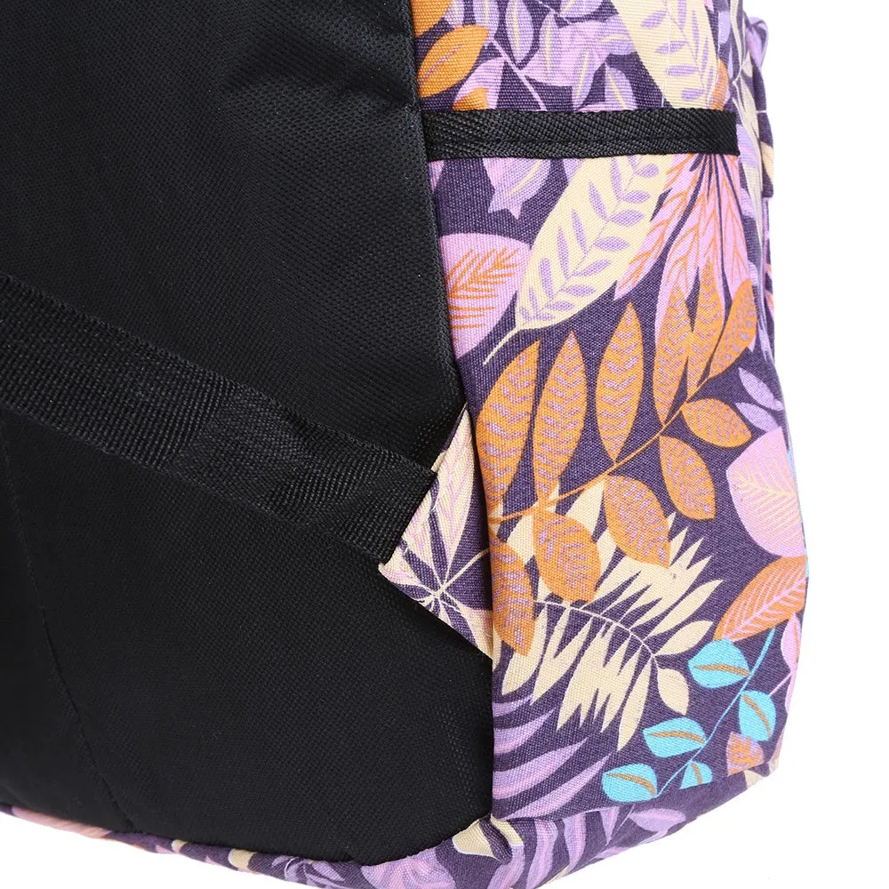 Plant Print Canvas Zipper Portable Backpack for Girls