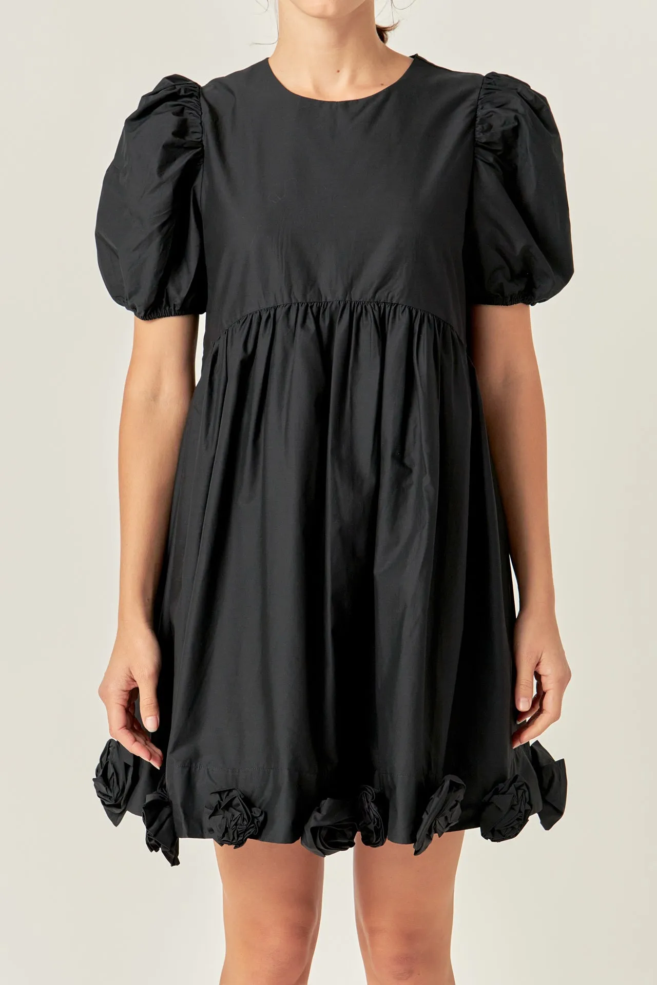 Poplin Corsage Mini Dress