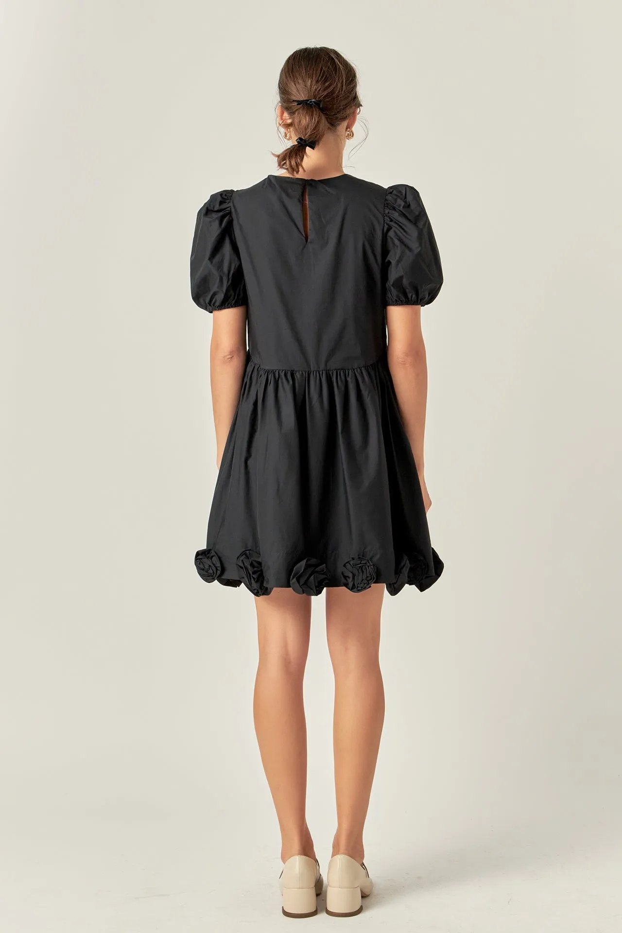 Poplin Corsage Mini Dress