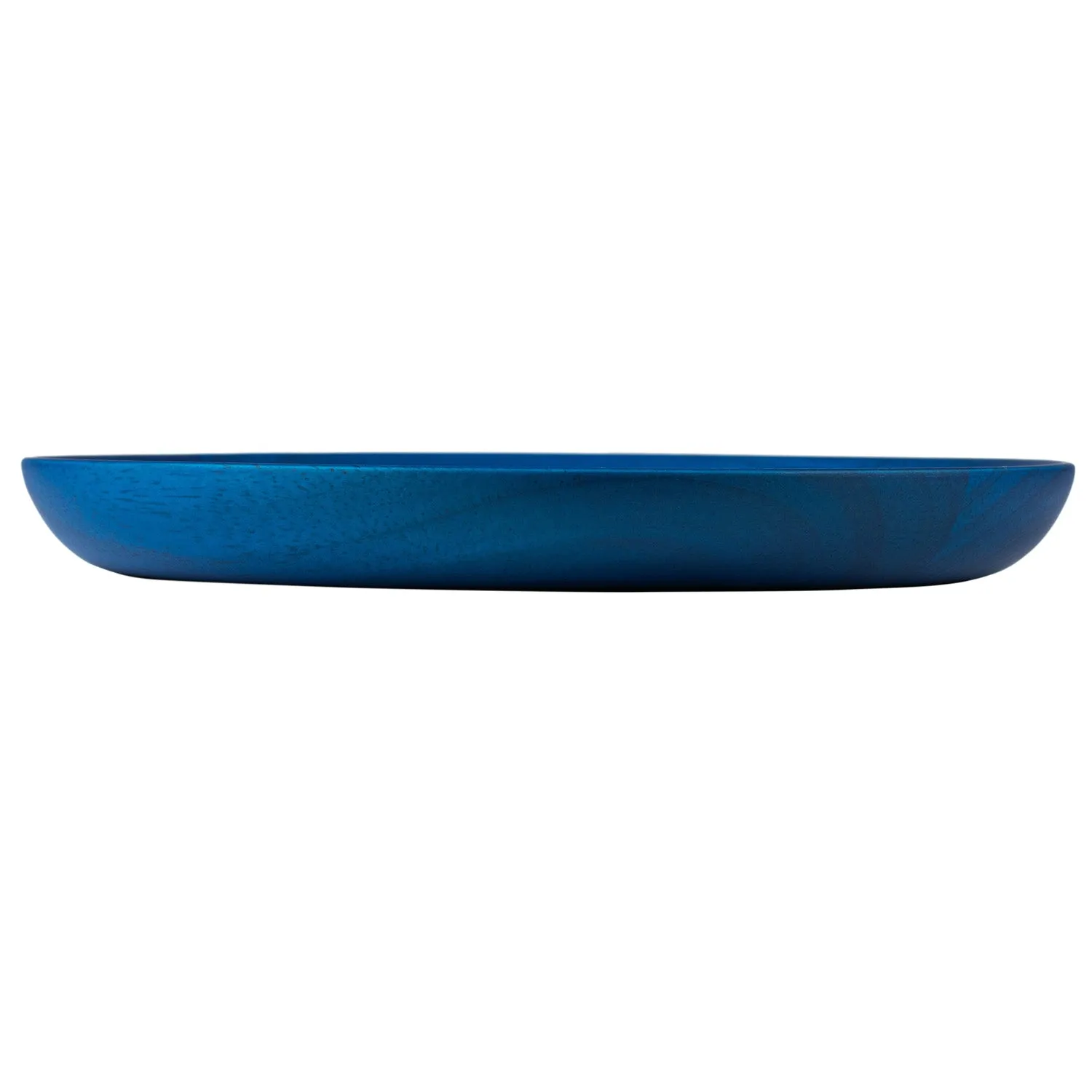 Premium Solid Blue Japanese Round Wooden Plate
