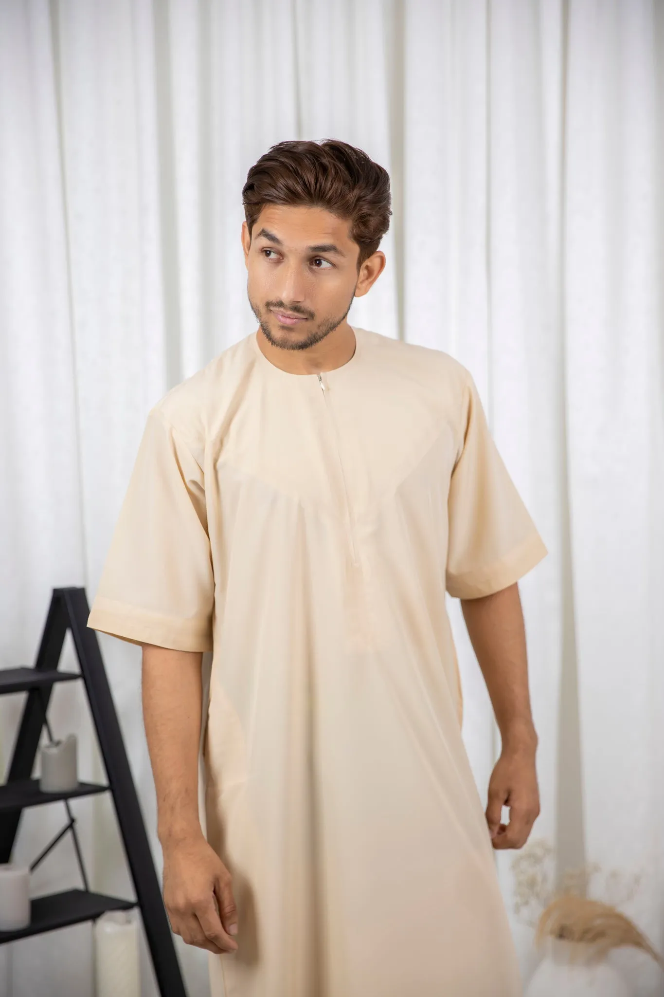 Premium Vanilla Half Sleeve Thobe