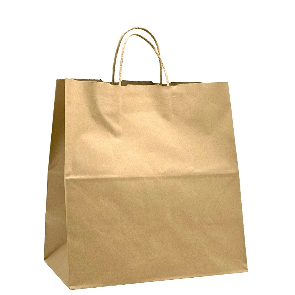 RETAIL TAKEAWAY KRAFT TWISTED HANDLE PAPER BAG *CLEARANCE* 340x320x175 - PK50