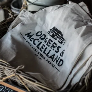 Reusable calico bag, Odgers and McClelland Exchange Stores logo