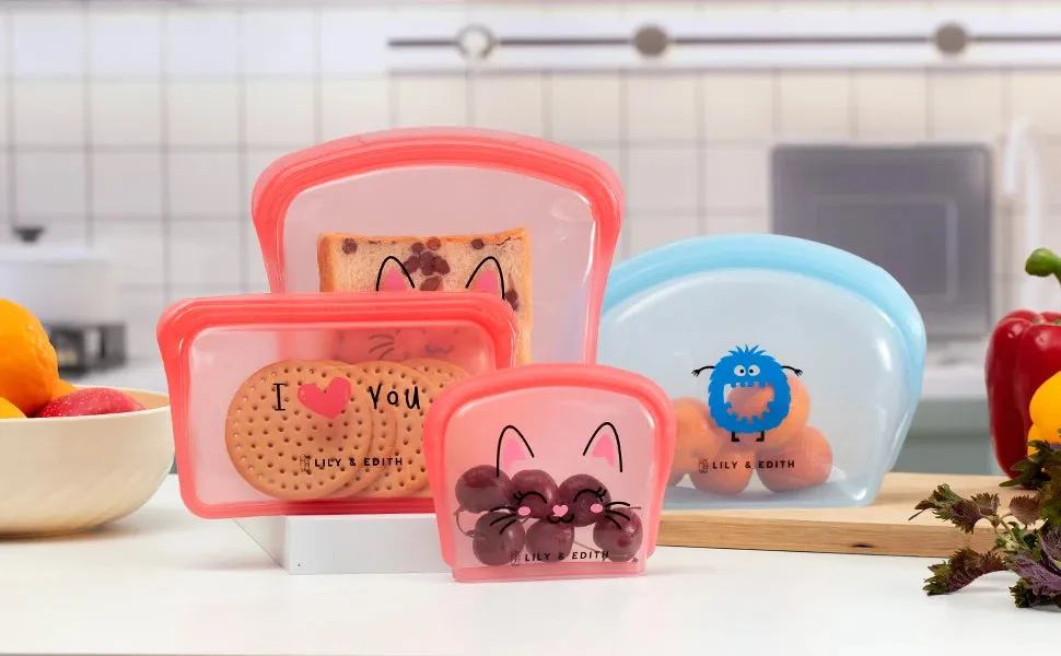 Reusable Silicone Bag Gift Box 5-Pack | Penguin