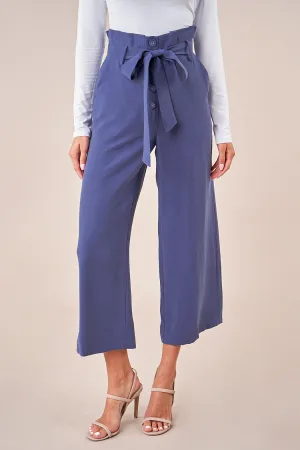 Saxson Wide Leg Paper Bag Pants