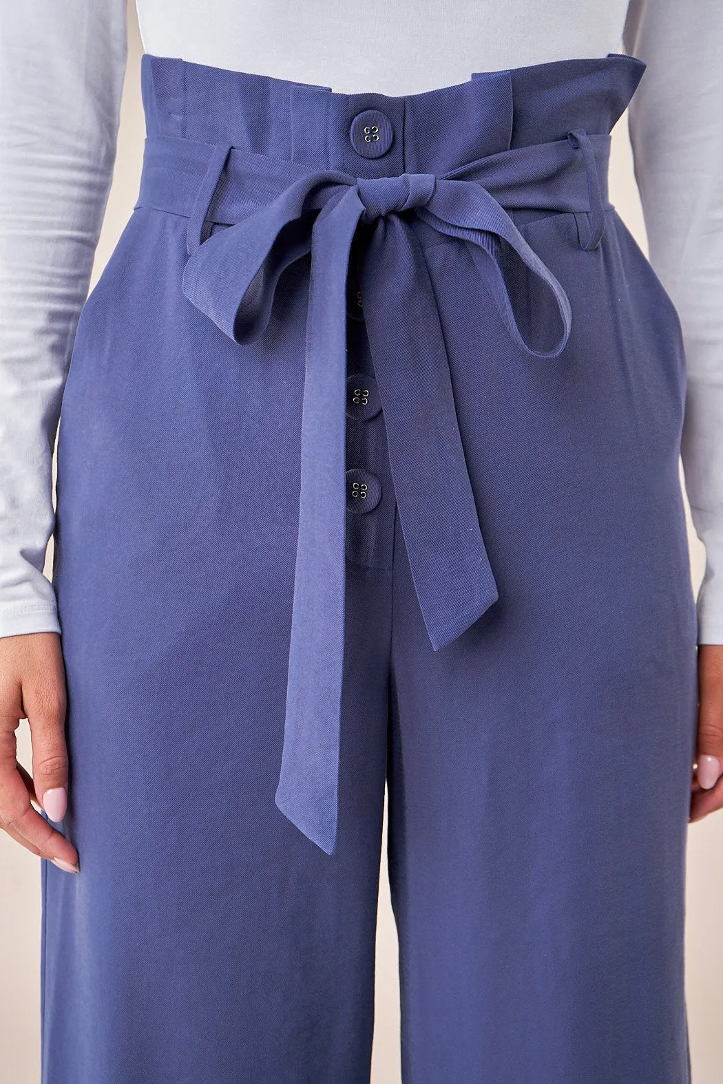 Saxson Wide Leg Paper Bag Pants