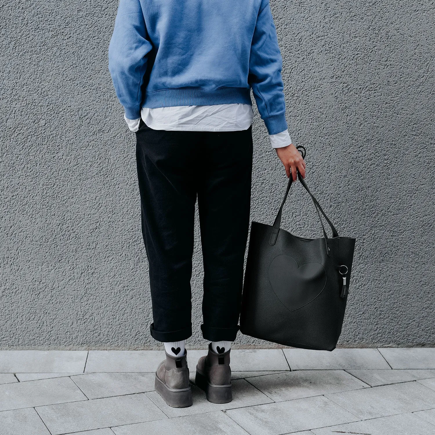 Shopper Milano Love Black Edition, schwarz (Kunstleder)