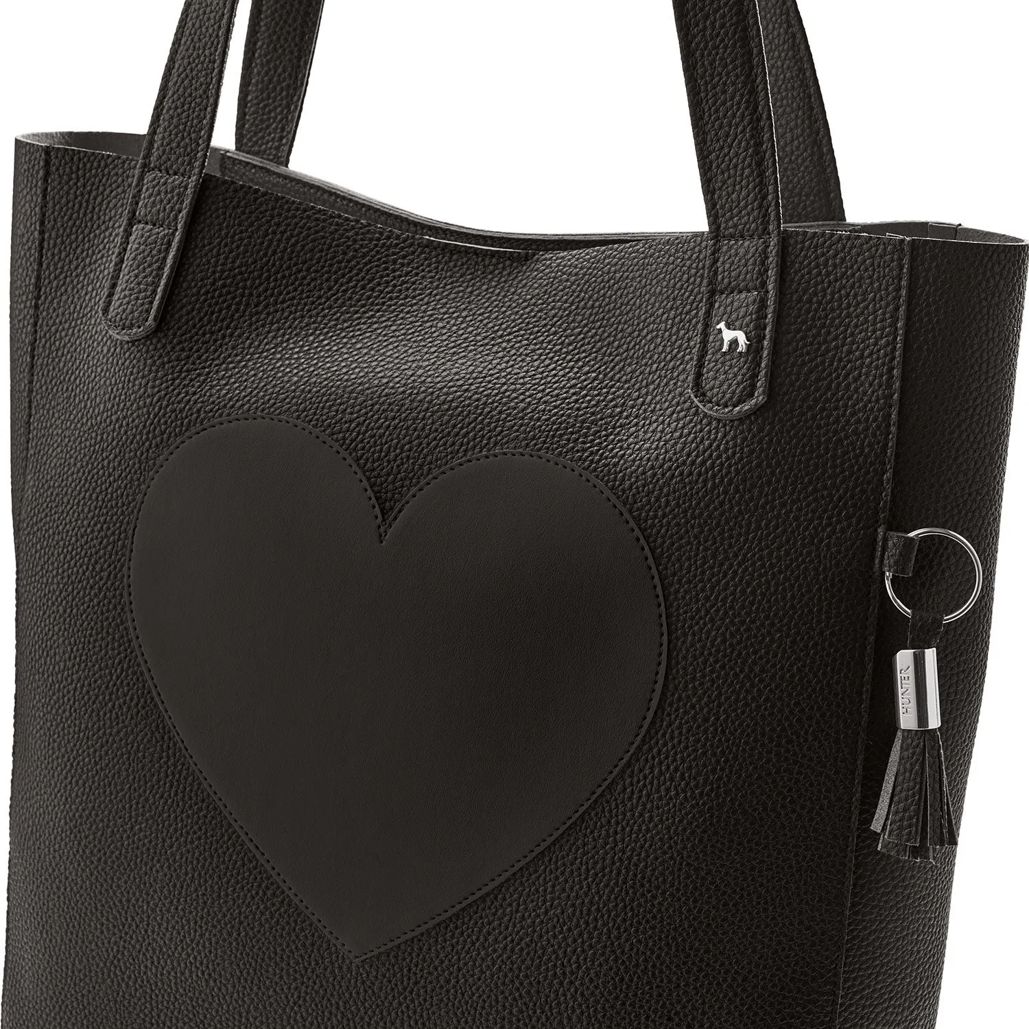 Shopper Milano Love Black Edition, schwarz (Kunstleder)
