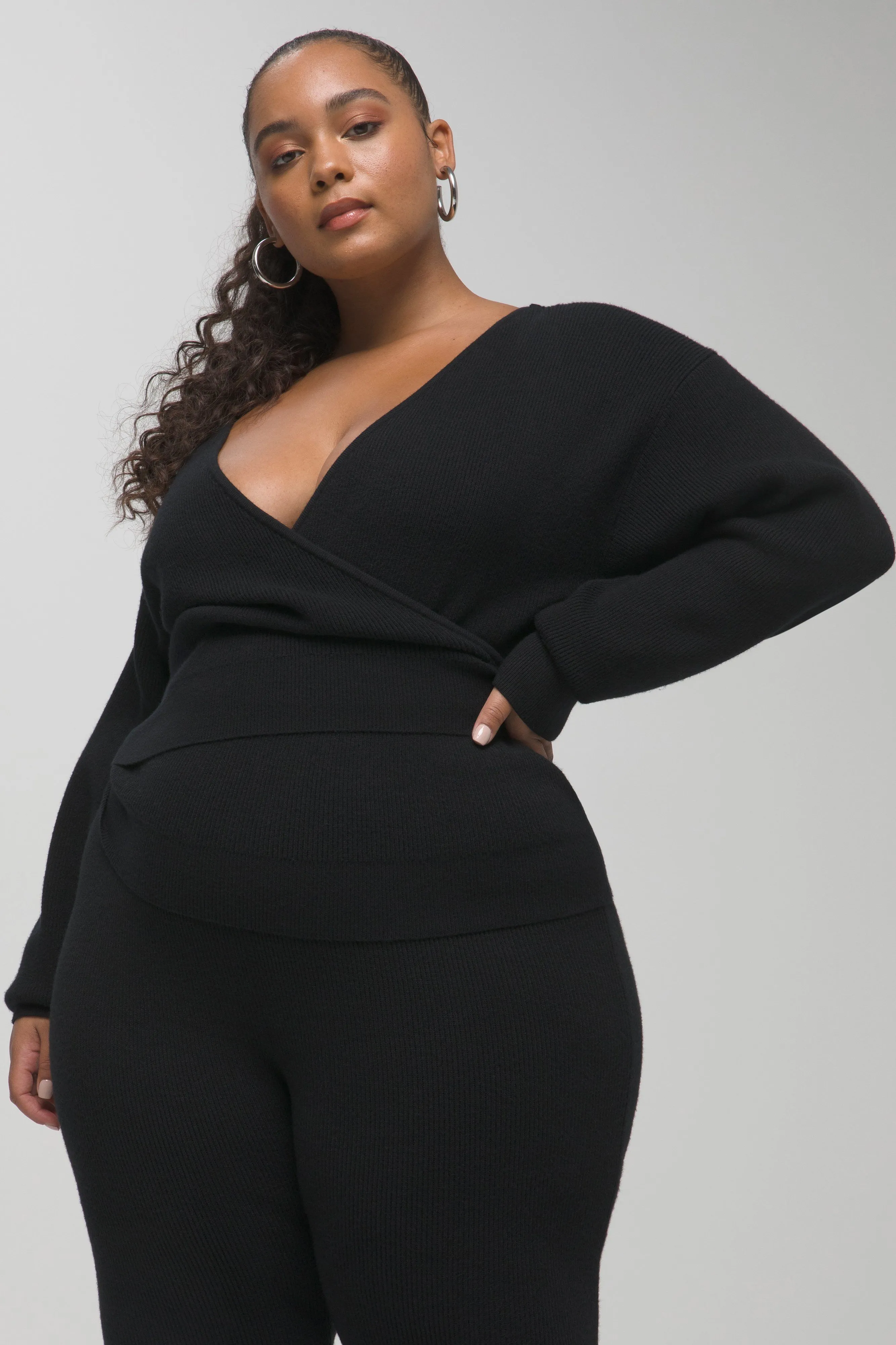 SIDE TIE RIB WRAP | BLACK001