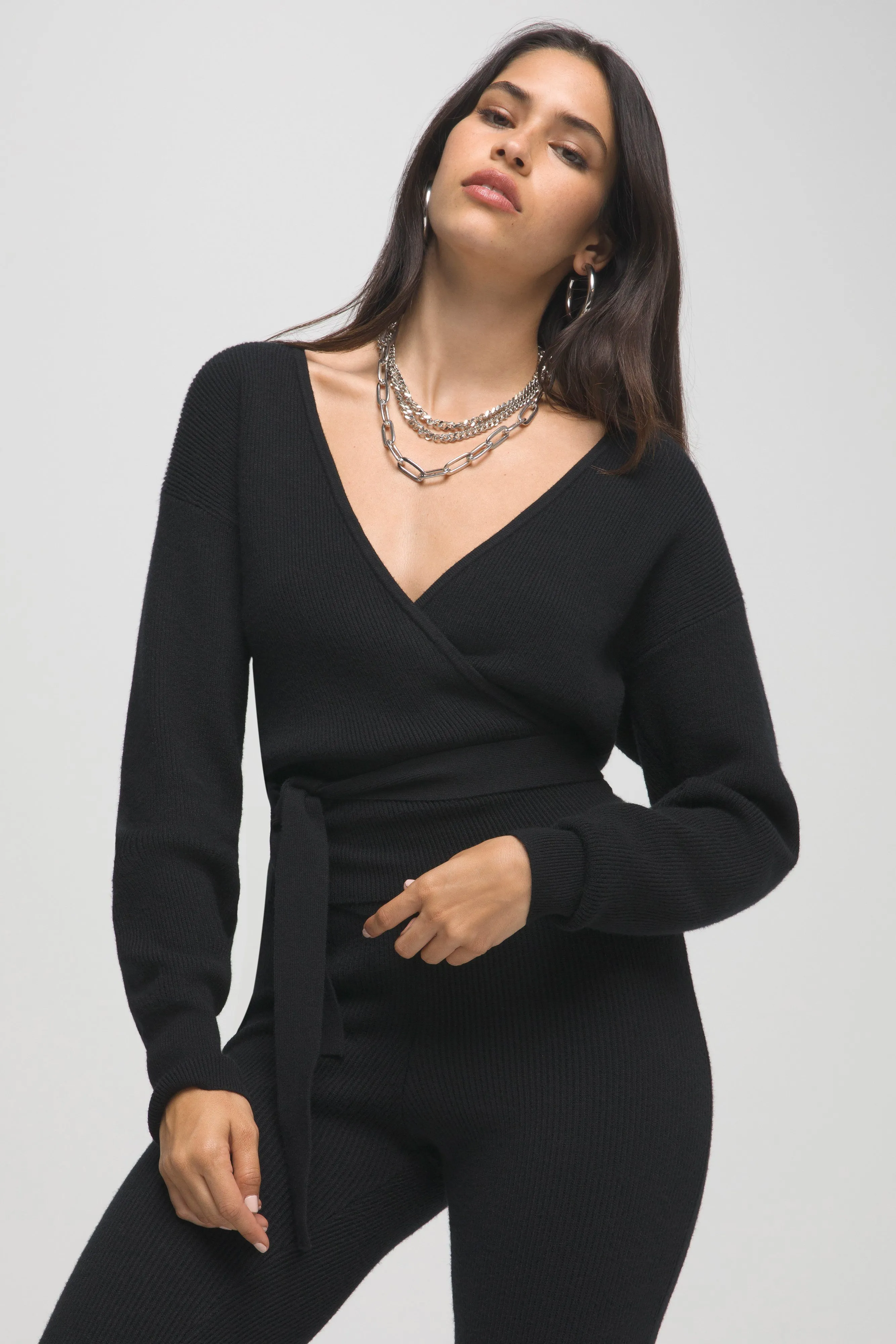 SIDE TIE RIB WRAP | BLACK001
