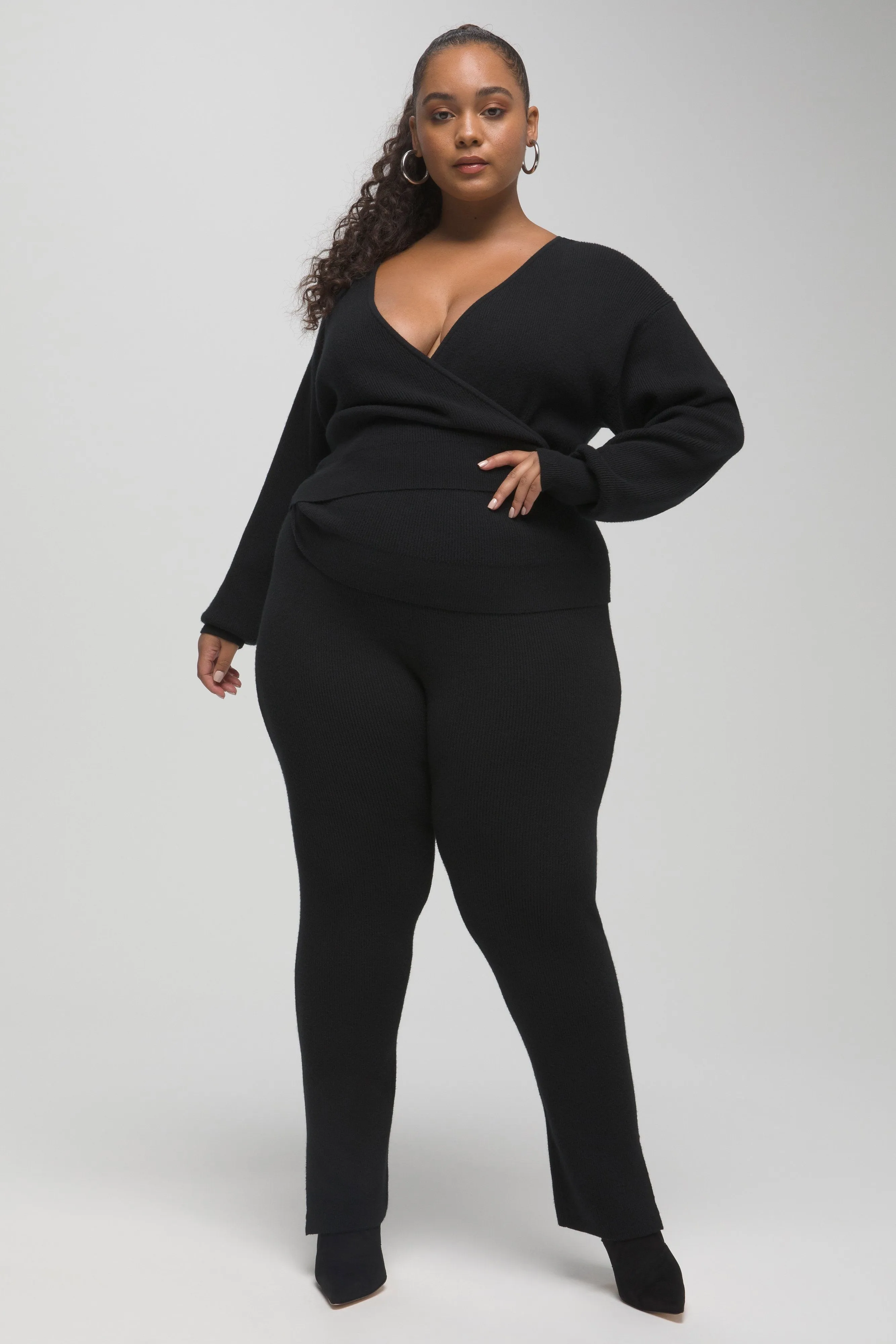 SIDE TIE RIB WRAP | BLACK001